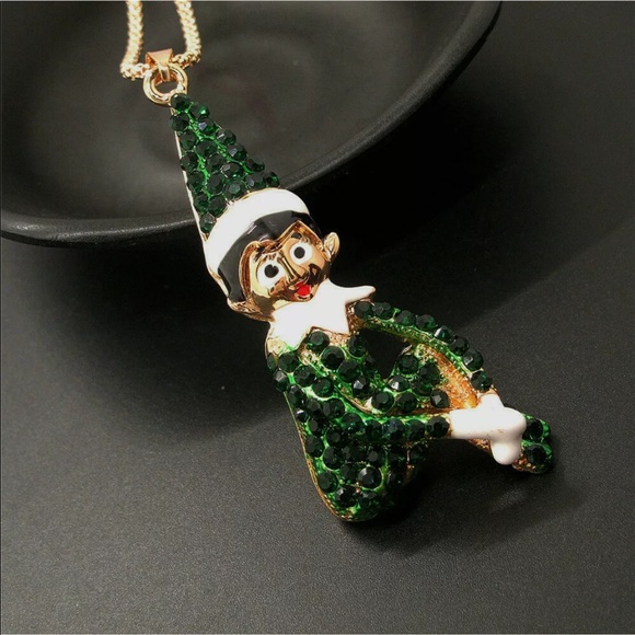New Betsey Johnson Christmas Elf Pendant Necklace - Picture 5 of 5